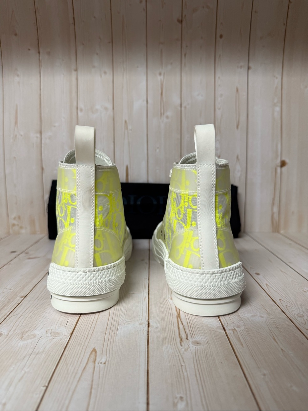 Christian Dior B23 Technical Canvas Oblique High-Top Sneaker Yellow Sz 35 / 5 - Picture 12 of 14